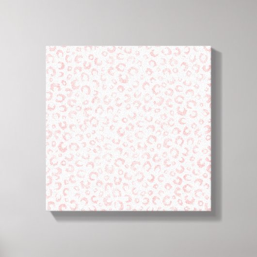 Elegant Roos Gouden Glitter Luipaard Patroon Canvas Afdruk (Voorkant)
