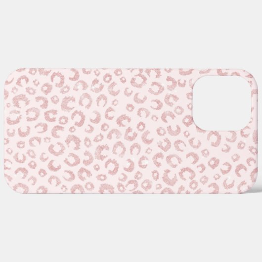 Elegant Roos Gouden Glitter Luipaard Patroon Case-Mate iPhone Case (Achterkant (horizontaal))