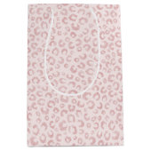 Elegant Roos Gouden Glitter Luipaard Patroon Medium Cadeauzakje (Voorkant)