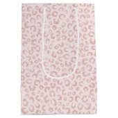 Elegant Roos Gouden Glitter Luipaard Patroon Medium Cadeauzakje (Achterkant)