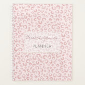 Elegant Roos Gouden Glitter Luipaard Patroon Planner (Voorkant)