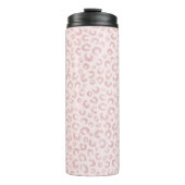 Elegant Roos Gouden Glitter Luipaard Patroon Thermosbeker (Voorkant)