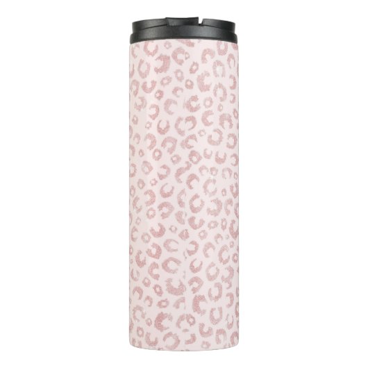 Elegant Roos Gouden Glitter Luipaard Patroon Thermosbeker (Achterkant)