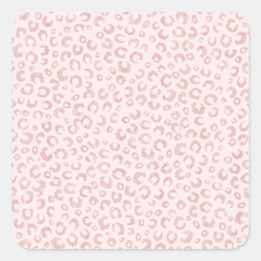 Elegant Roos Gouden Glitter Luipaard Patroon Vierkante Sticker (Voorkant)