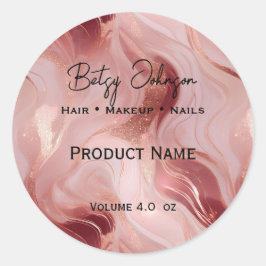 Elegant Roos Gouden Glitter Marmerd Product Label