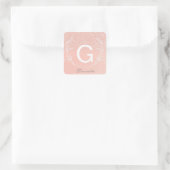 Elegant Roos Gouden Glitter Monogram Sticker (Tas)