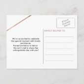 Elegant Roos Gouden Glitter Navy Blue Bat Mitswa Aankondigingskaart (Achterkant)