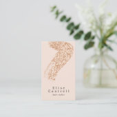 Elegant roos gouden glitter penseelstreek blush ro visitekaartje (Staand voorkant)