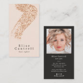 Elegant roos gouden glitter penseelstreek blush ro visitekaartje (Voorkant / Achterkant)