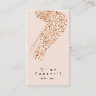 Elegant roos gouden glitter penseelstreek blush ro visitekaartje