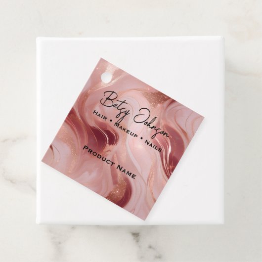 Elegant Roos Gouden Glitter Product Label (In situ)