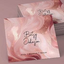 Elegant Roos Gouden Glitter Salon Visitekaartje