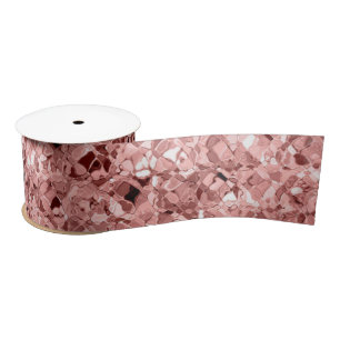 Elegant Roos Gouden Glitter Sparkle Glam Sequin Satijnen Lint