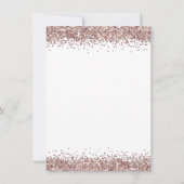 Elegant Roos Gouden Glitter Trouwavond Party Kaart (Achterkant)