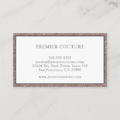 Elegant Roos gouden glitter Visitekaartje (Achterkant)