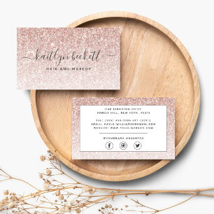 Elegant Roos Gouden Glitter Visitekaartje