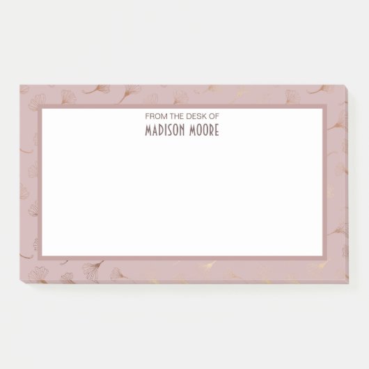 Elegant Roos Gouden Hand getrokken Bloemen Post-it® Notes (Voorkant)