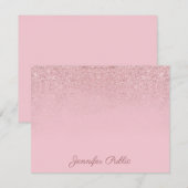 Elegant Roos Gouden Hand Script Naam Sjabloon (Voorkant / Achterkant)