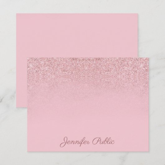 Elegant Roos Gouden Hand Script Naam Sjabloon (Voorkant / Achterkant)