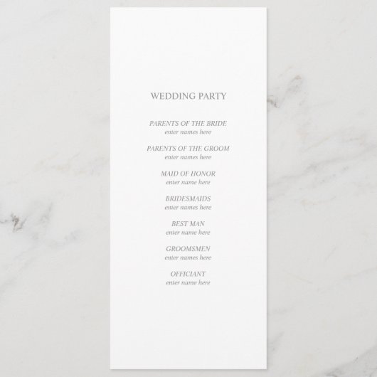 Elegant roos gouden hart bruiloft programma programmakaart (Achterkant)