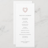 Elegant roos gouden hart bruiloft programma programmakaart (Voorkant / Achterkant)