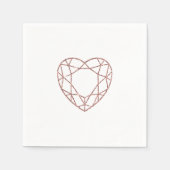 Elegant roos gouden hart bruiloft servetten (Voorkant)