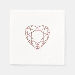 Elegant roos gouden hart bruiloft servetten