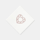 Elegant roos gouden hart bruiloft servetten (Hoek)