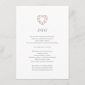 Elegant roos gouden hart info/details kaart (Voorkant)