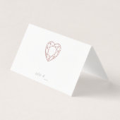 Elegant roos gouden hart plaats kaarten - gevouwen (Voorkant)