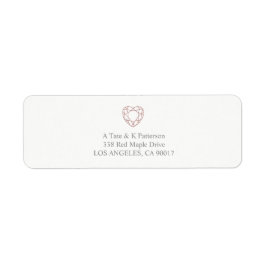 Elegant roos gouden hart retour adres labels