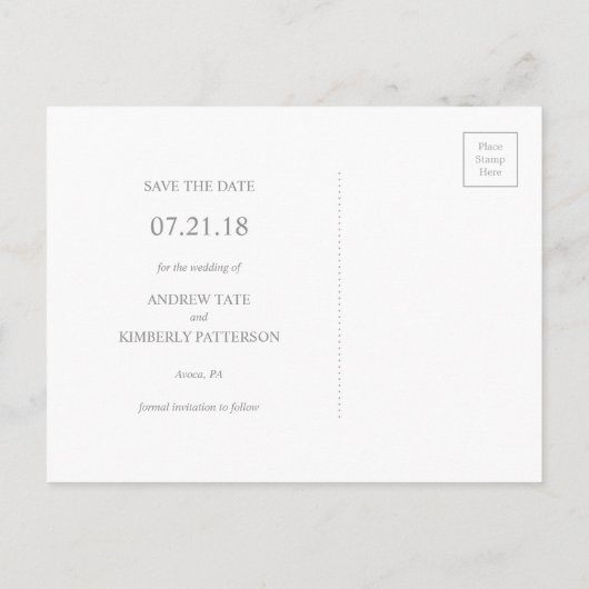 Elegant roos gouden hart sparen de datum briefkaar aankondigingskaart (Achterkant)