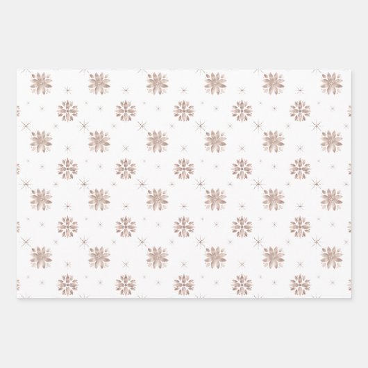 Elegant Roos Gouden Harten & Bloemen op Wit Inpakpapier Vel (Voorkant 3)