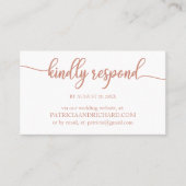 Elegant Roos Gouden Kalligrafie Bruiloft Online RS Visitekaartje (Voorkant)