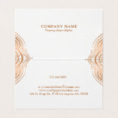 Elegant Roos-gouden kant Paisley Mandala Visitekaartje (Binnenkant ongevouwen)