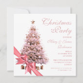 Elegant Roos Gouden Kerstboom Boog Vakantie Kaart (Voorkant)