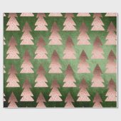 Elegant roos gouden kerstboomstructuur cadeaupapier (Vlak)