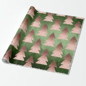 Elegant roos gouden kerstboomstructuur cadeaupapier (Uitgerold)