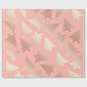 Elegant roos gouden kerstboomstructuur cadeaupapier (Vlak)