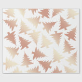 Elegant roos gouden kerstboomstructuur cadeaupapier (Vlak)