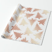 Elegant roos gouden kerstboomstructuur cadeaupapier (Uitgerold)