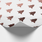 Elegant roos gouden kerstboomstructuur cadeaupapier (Hoek)