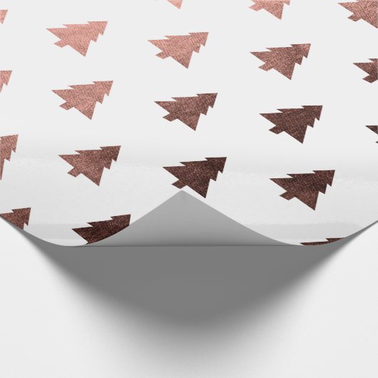 Elegant roos gouden kerstboomstructuur cadeaupapier (Hoek)