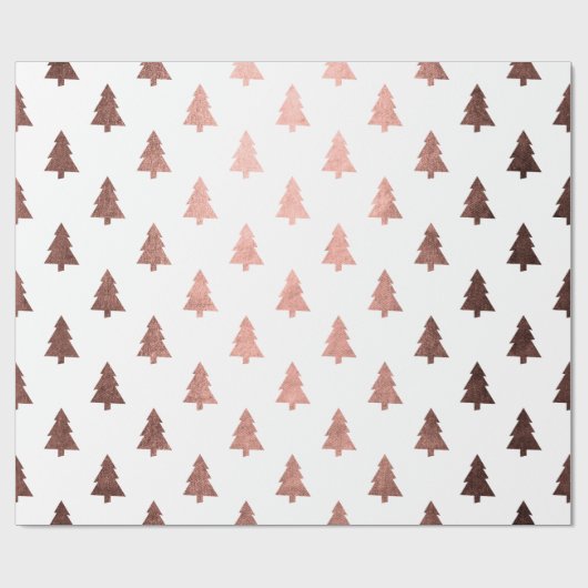 Elegant roos gouden kerstboomstructuur cadeaupapier (Vlak)