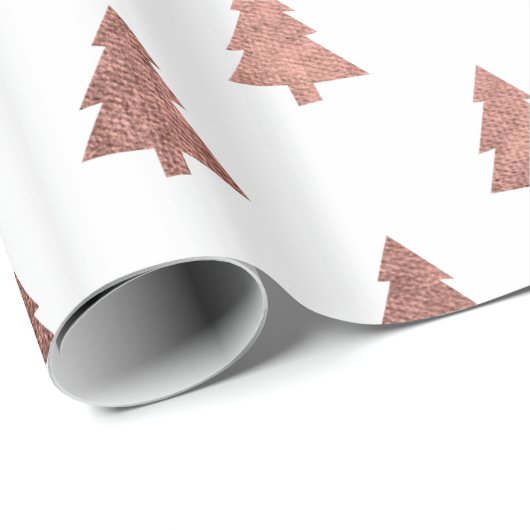 Elegant roos gouden kerstboomstructuur cadeaupapier (Rol Hoek)