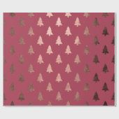 Elegant roos gouden kerstboomstructuur cadeaupapier (Vlak)