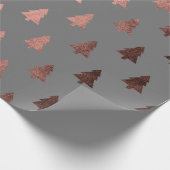 Elegant roos gouden kerstboomstructuur cadeaupapier (Hoek)