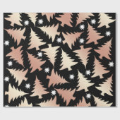 Elegant roos gouden kerstboomstructuur cadeaupapier (Vlak)