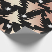 Elegant roos gouden kerstboomstructuur cadeaupapier (Hoek)