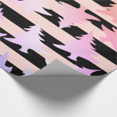 Elegant roos gouden kerstboomstructuur cadeaupapier (Hoek)